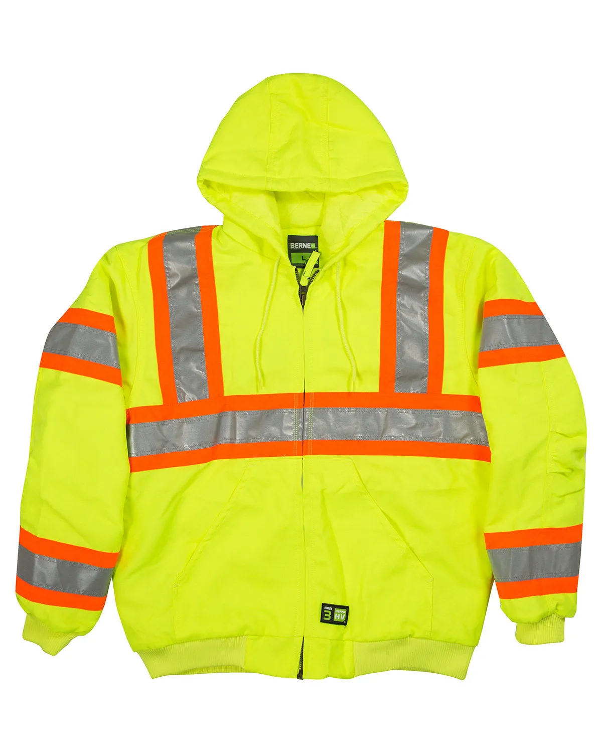 Berne Men's Hi-Vis Class 3 Hooded Active Jacket