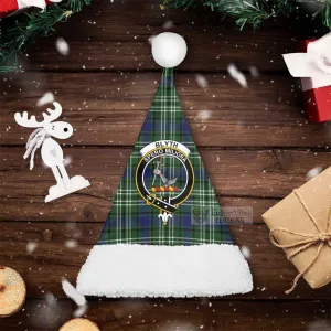 Blyth Tartan Christmas Santa Hats with Family Crest