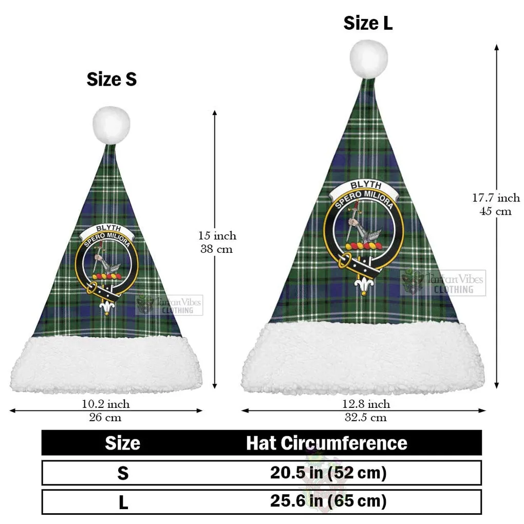 Blyth Tartan Christmas Santa Hats with Family Crest