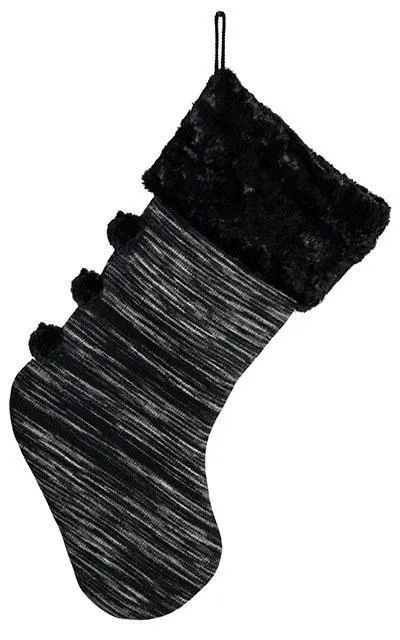 Christmas Stocking -  Assorted Sweet Stripes with  Assorted Cuddly Faux Fur Cuffs