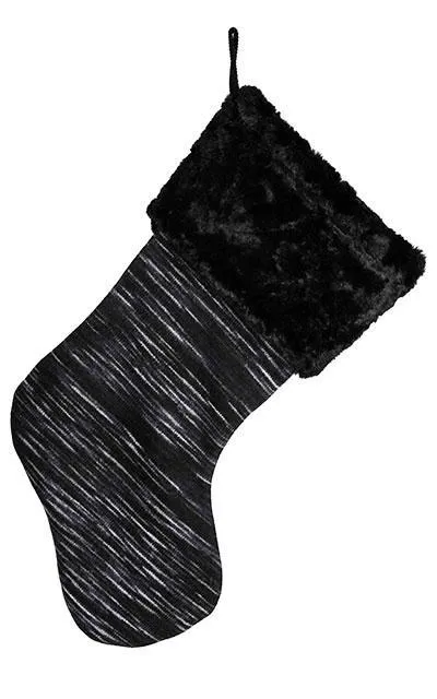 Christmas Stocking -  Assorted Sweet Stripes with  Assorted Cuddly Faux Fur Cuffs