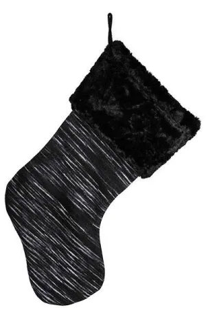 Christmas Stocking -  Assorted Sweet Stripes with  Assorted Cuddly Faux Fur Cuffs