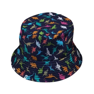 Colorful Dinosaur Silhouettes Navy Bucket Hat