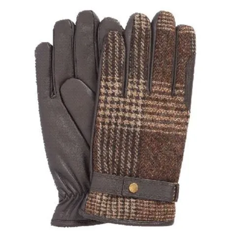 Deveron Tweed Gloves in Rustic Mix by Barbour
