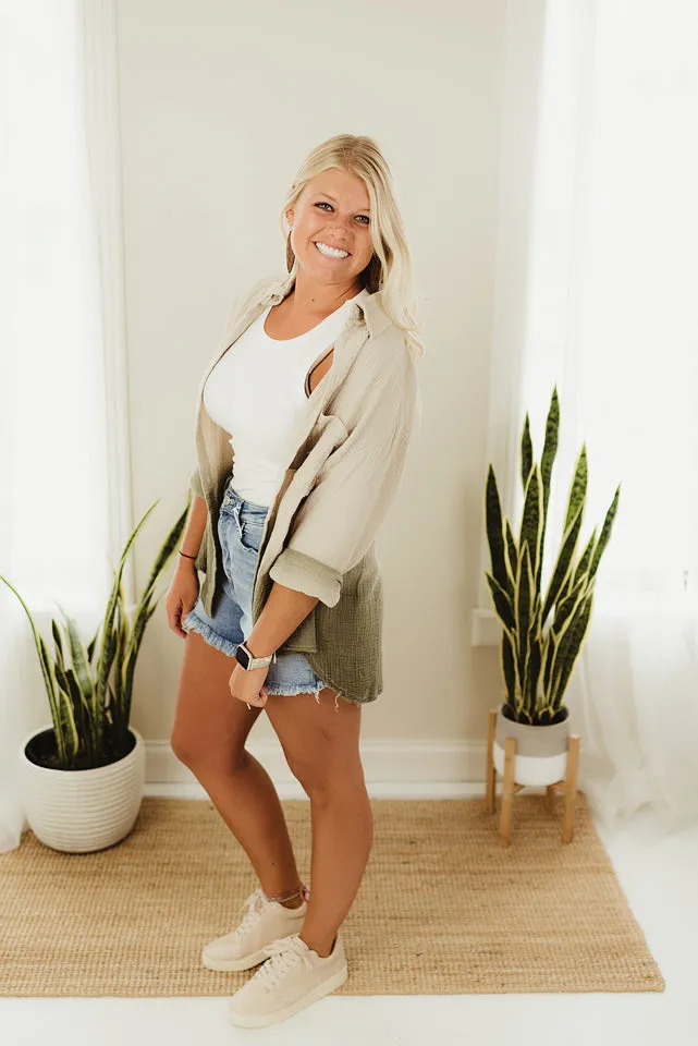 Dip Dye Button Down