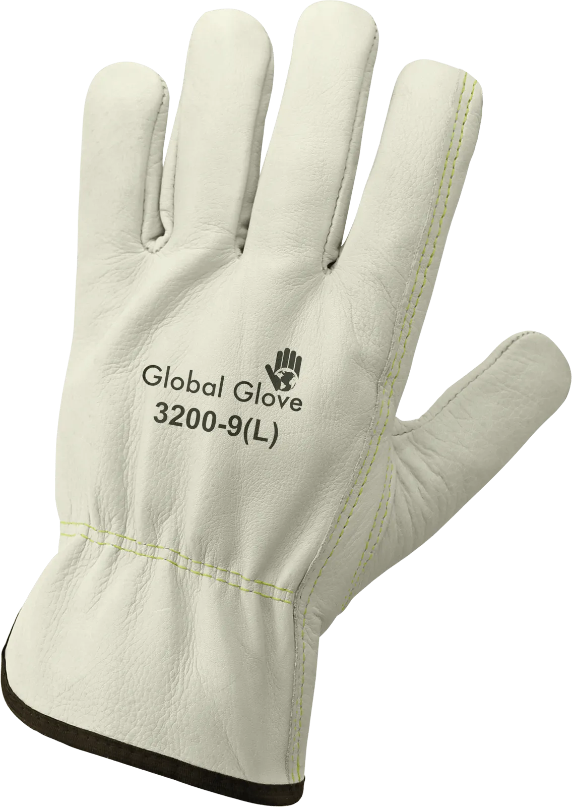Global Glove Premium-Grade Grain Cowhide Drivers Gloves - Beige