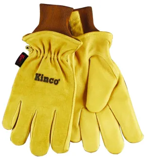 Heatkeep 94HK-XL Protective Gloves, Men's, XL, 13 in L, Keystone Thumb, Knit Wrist Cuff, Pigskin Leather, Gold :PR: QUANTITY: 1