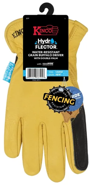 Kinco 387P-XL Gloves, XL, Keystone Thumb, Elastic Cuff, Buffalo Leather, Gold :PR: QUANTITY: 1