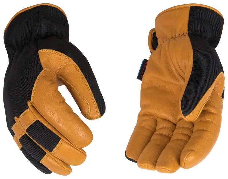 KincoPro 3102HPK-XL Safety Gloves, Men's, XL, Wing Thumb, Easy-On Cuff, Polyester/Spandex Back, Black/Gold :PR: QUANTITY: 1
