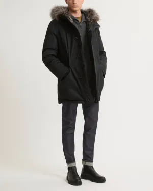 Parka iconique en coton mélangé avec bord de capuche en fourrure de renard