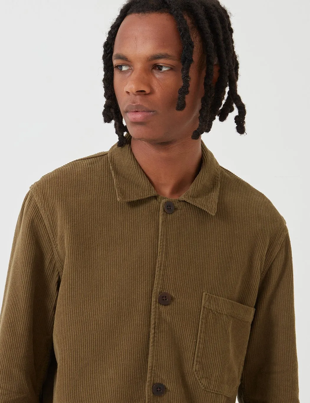 Portuguese Flannel Labura Workwear Jacket (Cord) - Olive Green