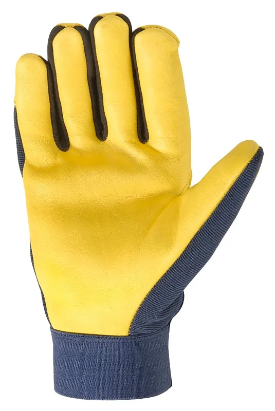 Wells Lamont 3207-M Work Gloves, Men's, M, Spandex Back, Blue/Gold/Yellow :PR: QUANTITY: 1