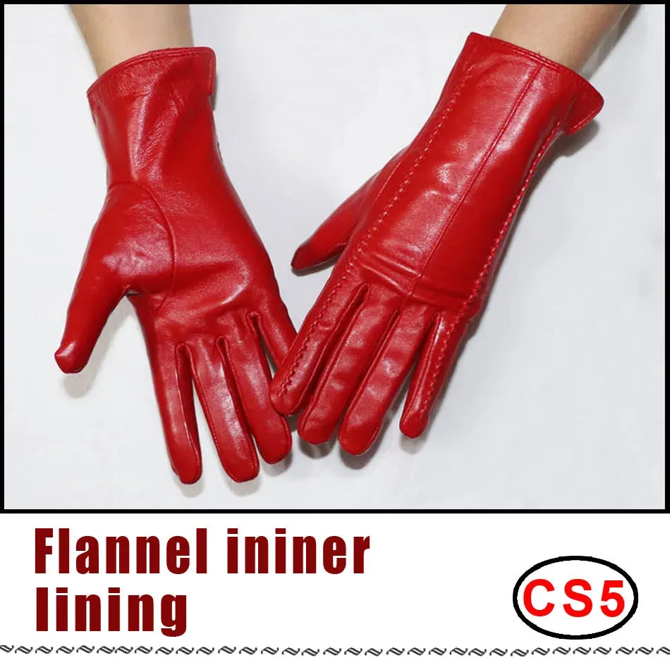 Women's Sheepskin Gloves Winter Warmth Plus Velvet Short Thin Touch Screen Driving Female Color Leather Gloves New High-end 2024