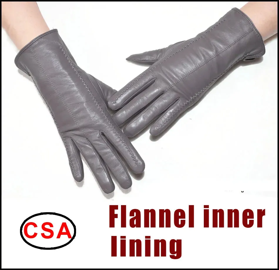 Women's Sheepskin Gloves Winter Warmth Plus Velvet Short Thin Touch Screen Driving Female Color Leather Gloves New High-end 2024