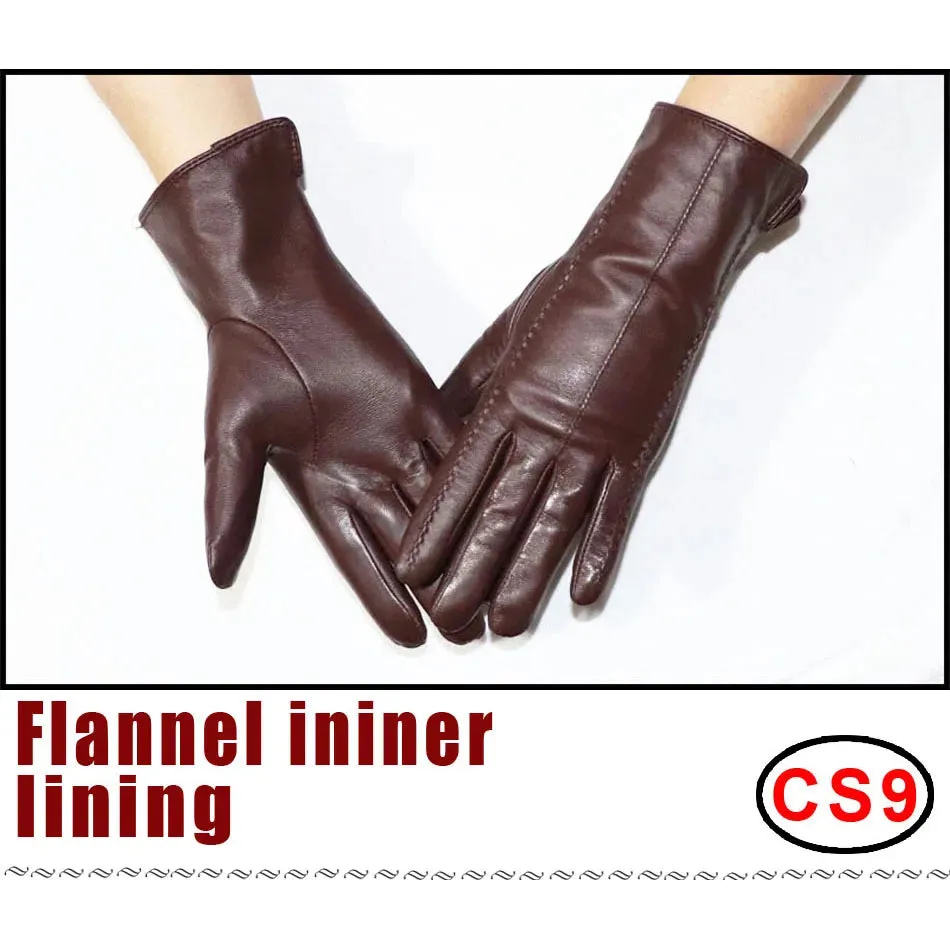 Women's Sheepskin Gloves Winter Warmth Plus Velvet Short Thin Touch Screen Driving Female Color Leather Gloves New High-end 2024