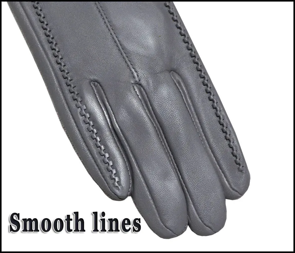 Women's Sheepskin Gloves Winter Warmth Plus Velvet Short Thin Touch Screen Driving Female Color Leather Gloves New High-end 2024