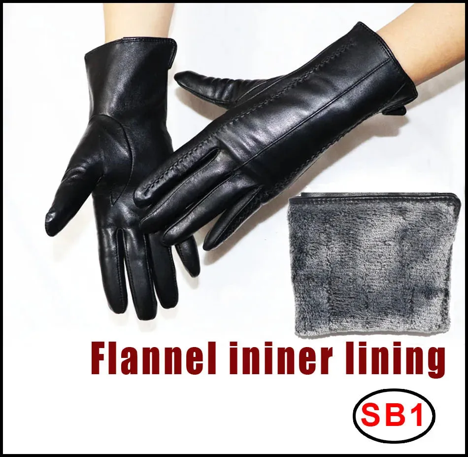 Women's Sheepskin Gloves Winter Warmth Plus Velvet Short Thin Touch Screen Driving Female Color Leather Gloves New High-end 2024